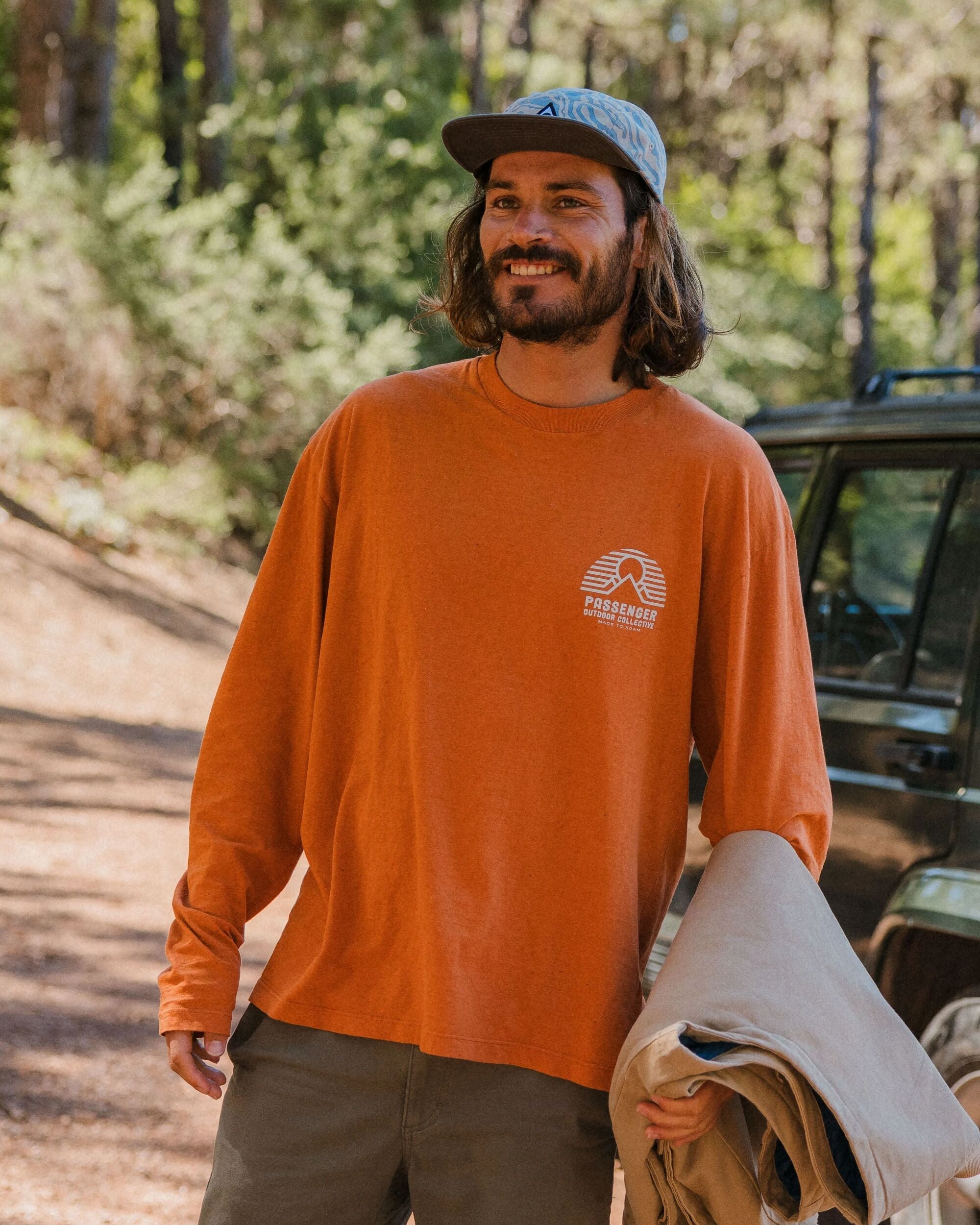 Elbio Relaxed Fit LS T-Shirt - Sunset Orange Marl