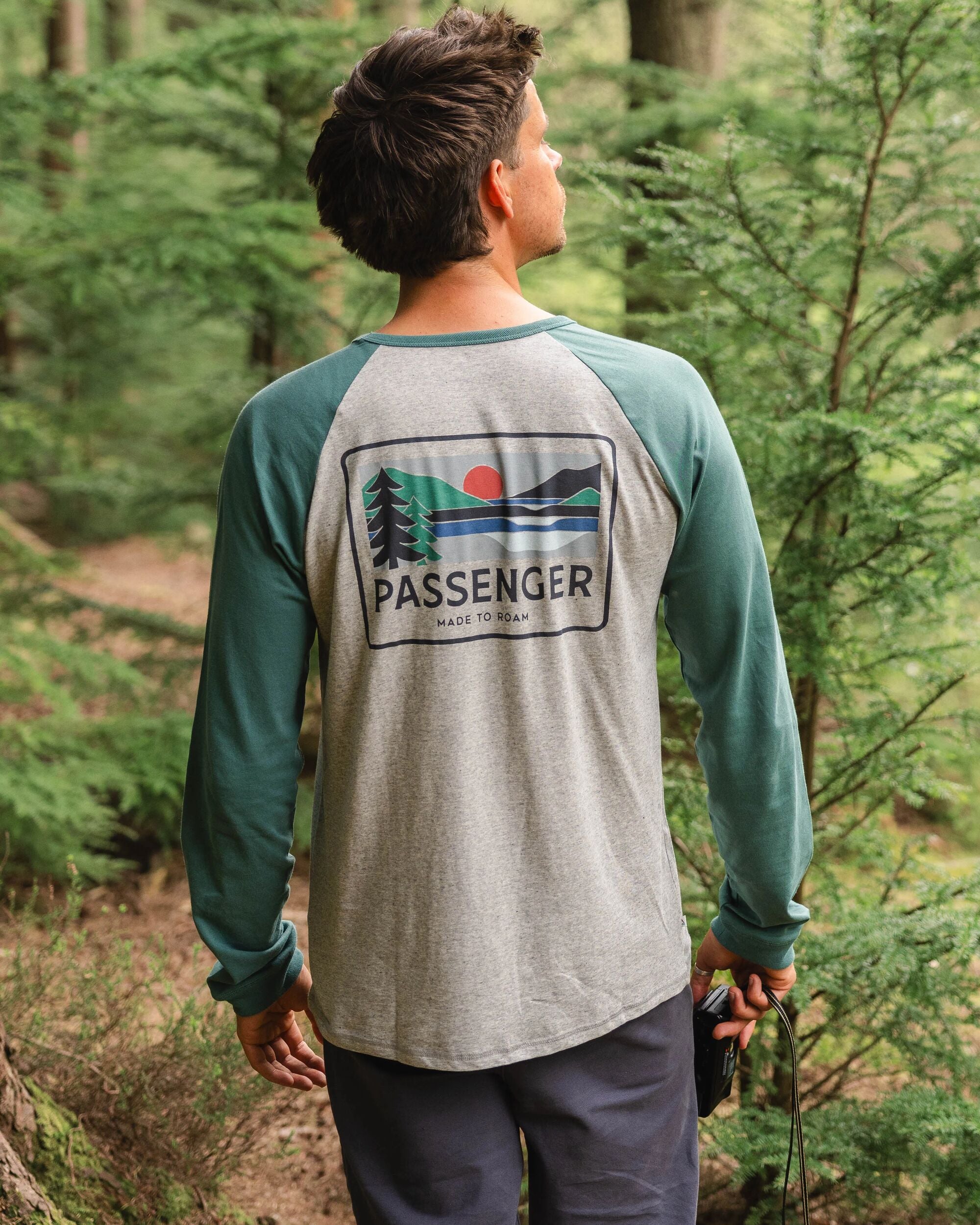 Roamer Recycled Cotton Raglan T-Shirt - Grey Marl